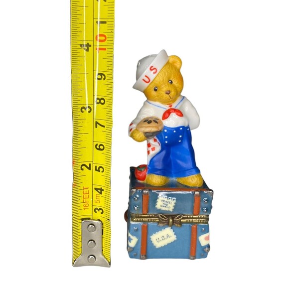 Cherished Teddies USA Sailor American Boy Enesco Trinket Box Hinged NEW NWB - Picture 8 of 11